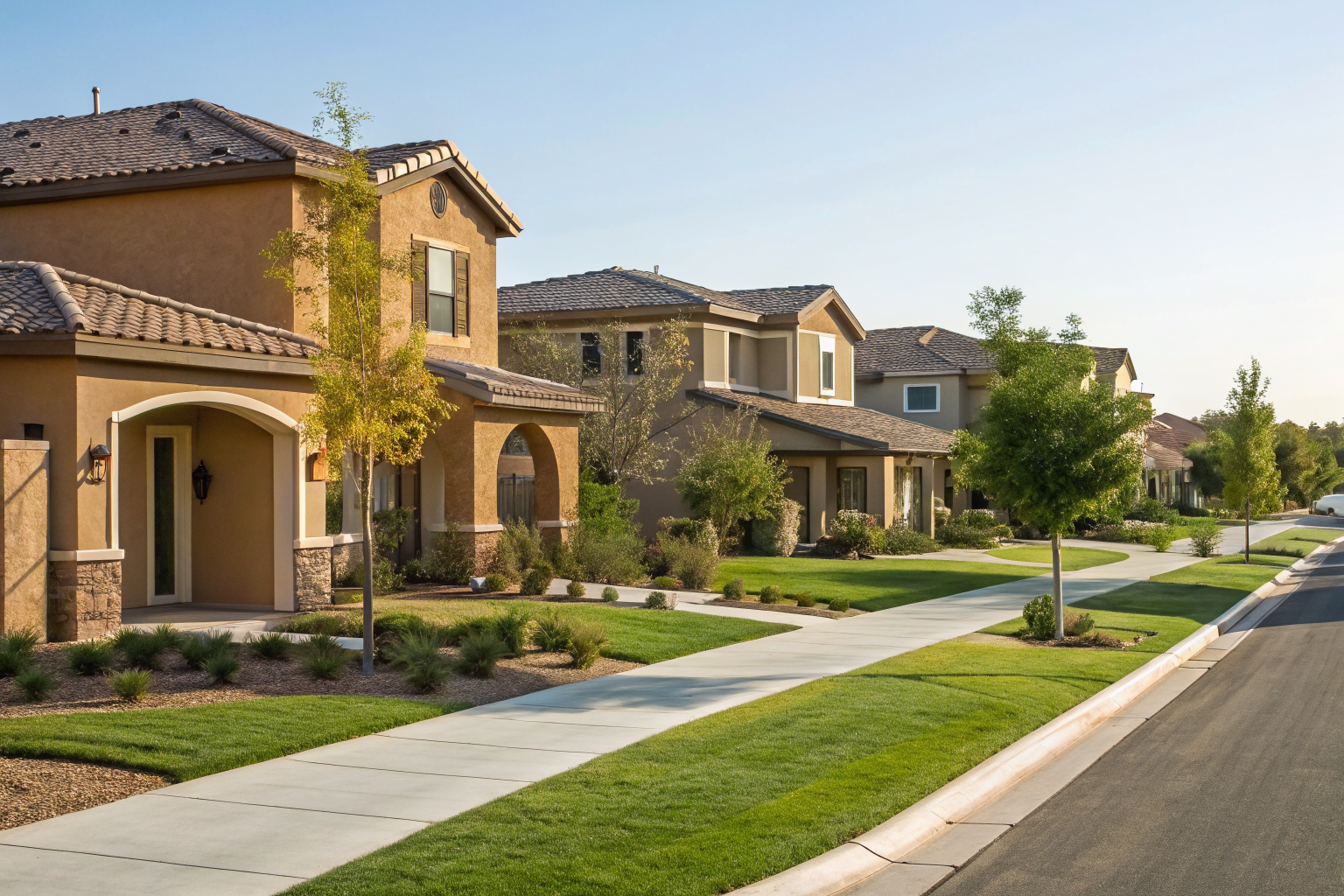 Mesa community showing shared structures and homes, illustrating HOA coverage.