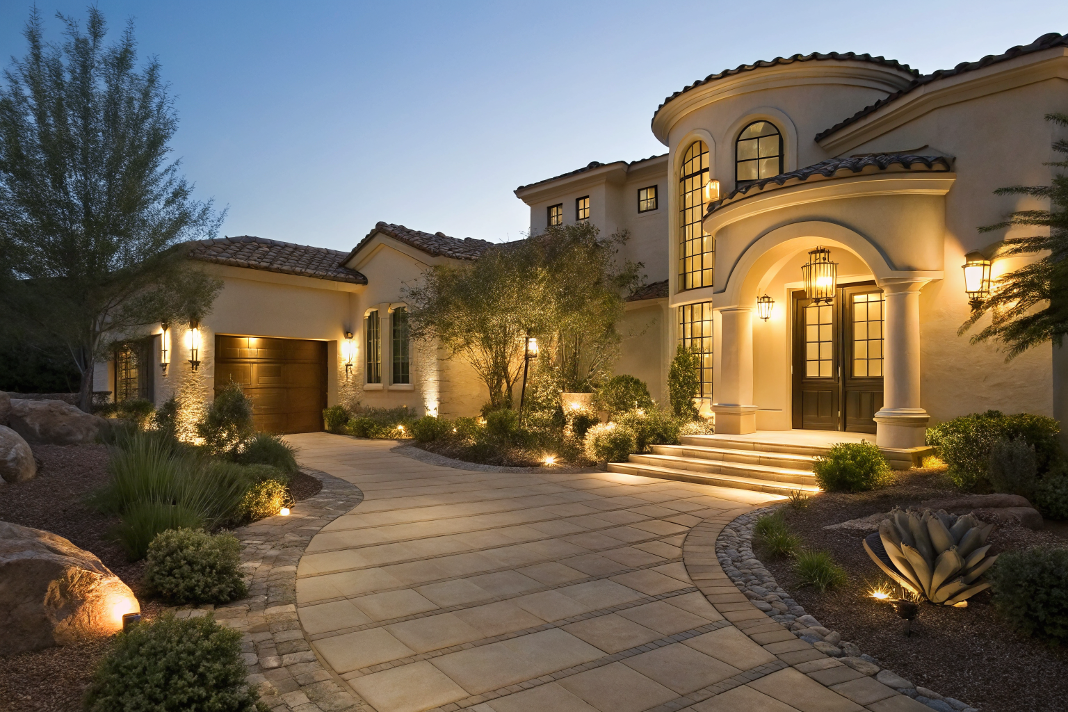 Luxury Scottsdale home with high-end fixtures and bespoke landscaping.