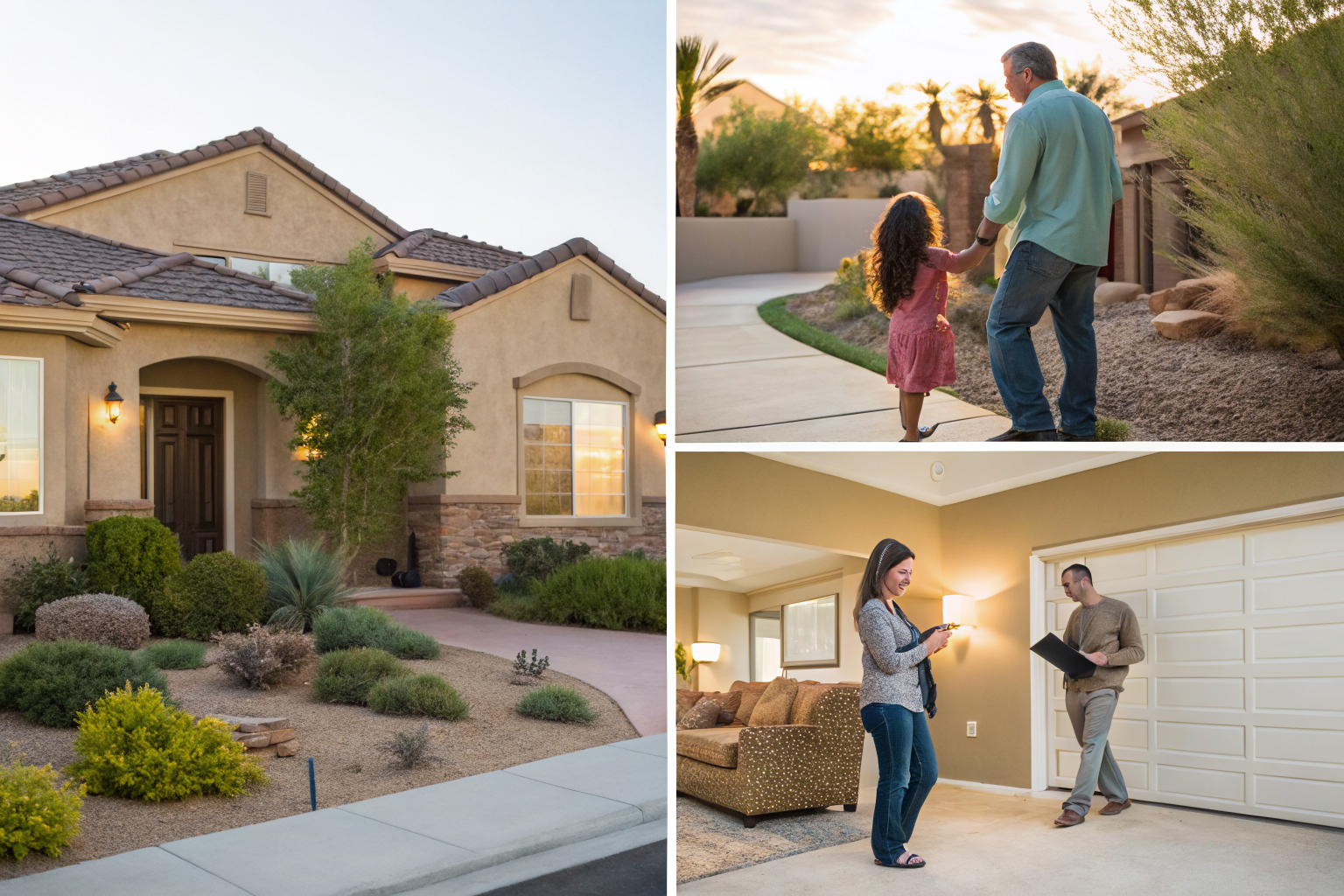 Diverse Arizona homeowners in different settings, showing varied insurance needs.