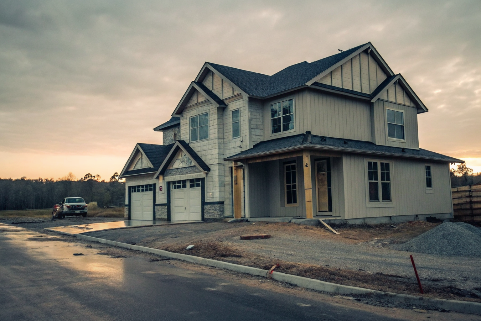 New-construction home with 'For Sale' sign in Queen Creek.