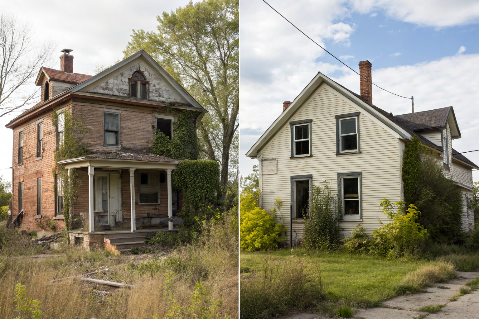 Two homes: one seasonal, one unoccupied, showing occupancy differences.