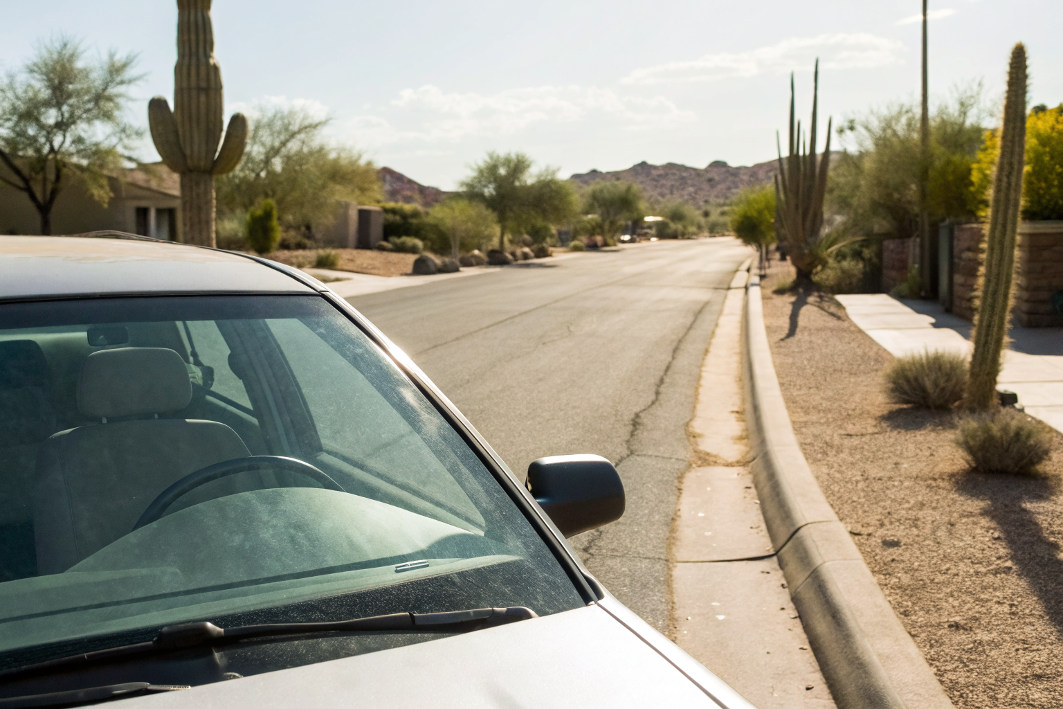 Car with expired insurance card on Arizona street.