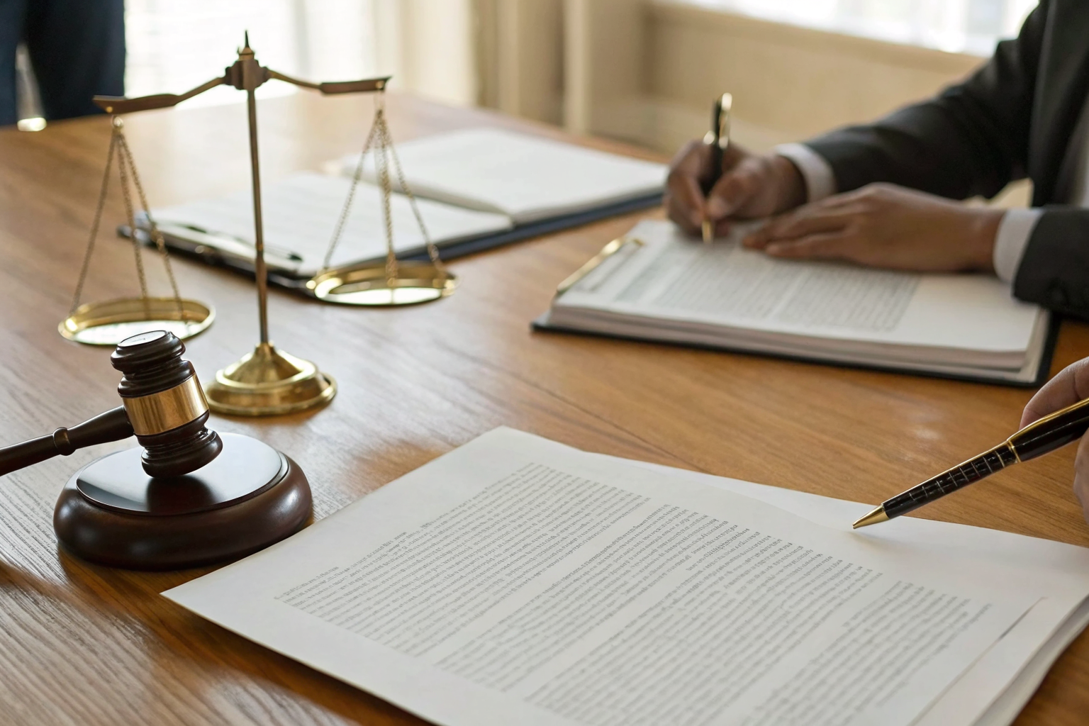 Legal documents related to D&O coverage on a table.