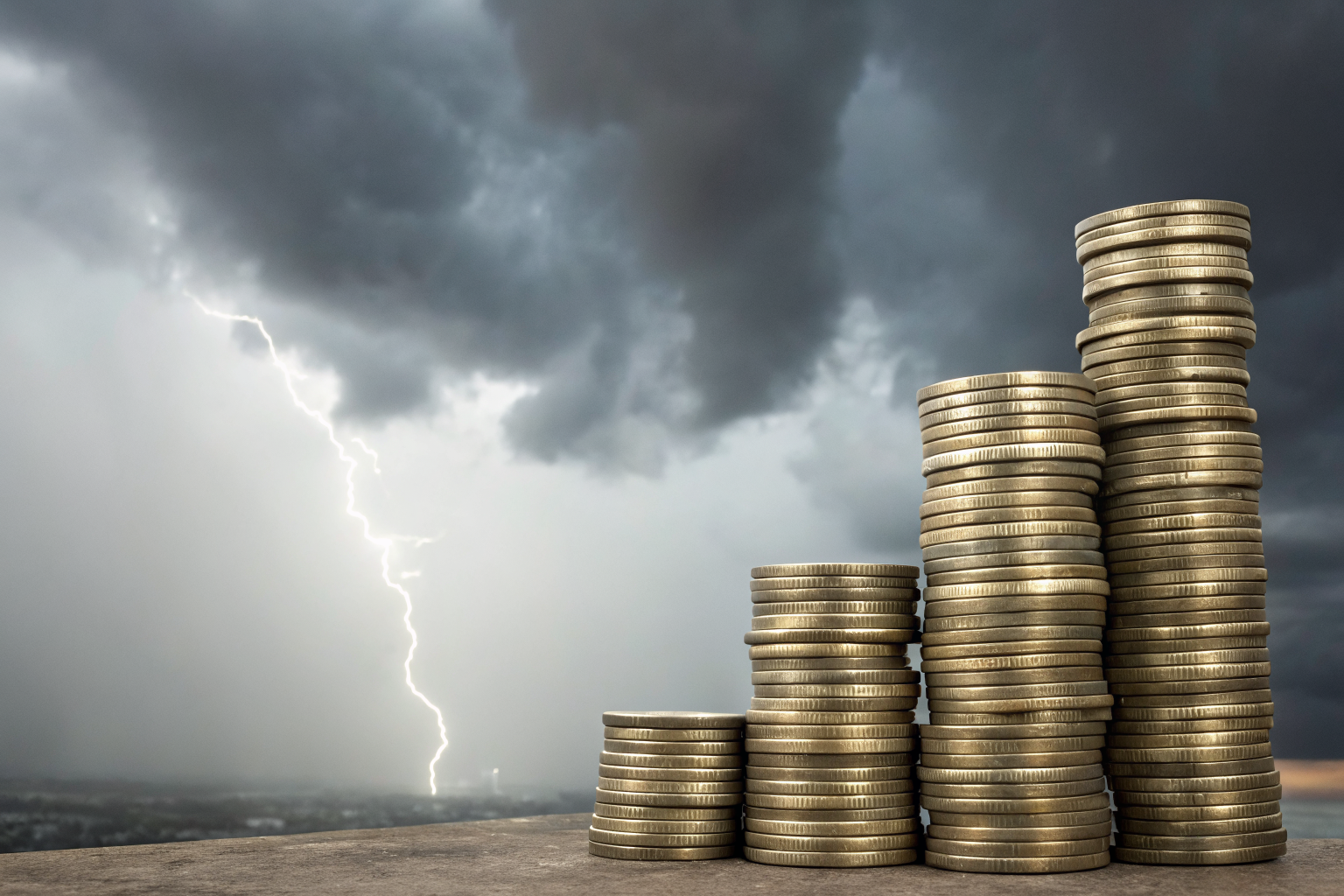 Comparison of large and small coin piles representing deductible costs.