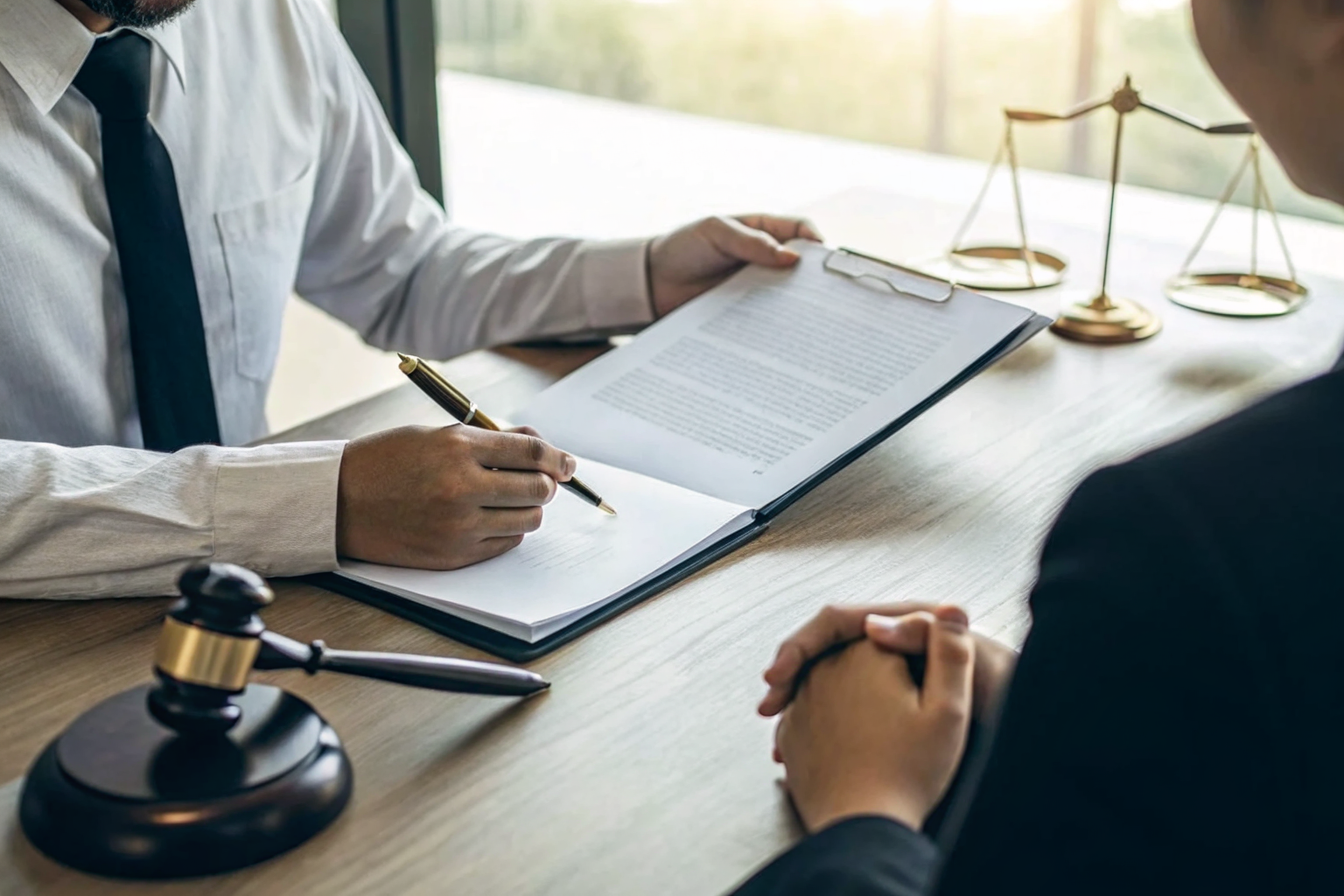 Adjuster reviewing appeal document with DIFI complaint form visible.