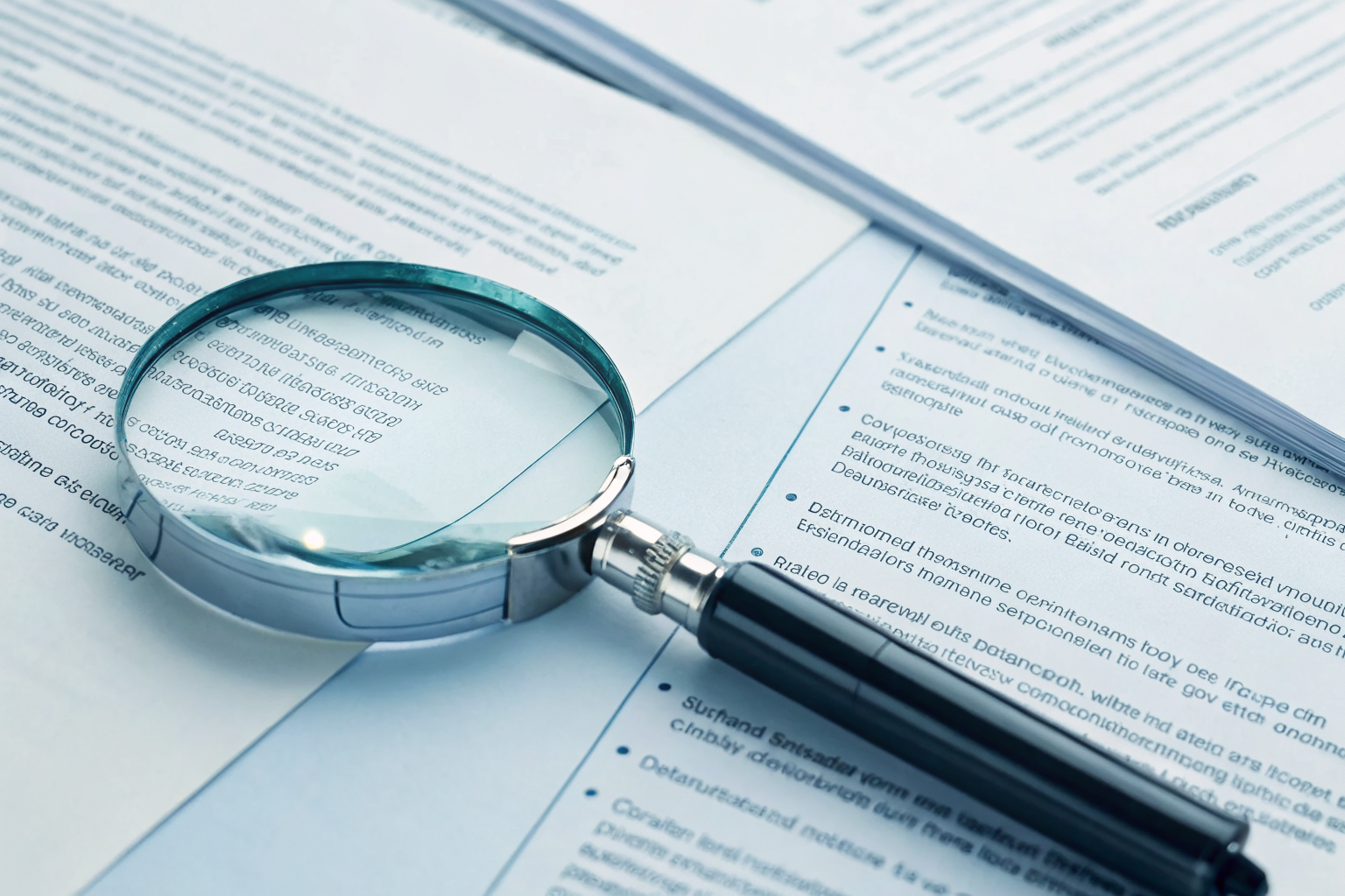 Magnifying glass over an HO-6 policy document, highlighting coverage details and exclusions.