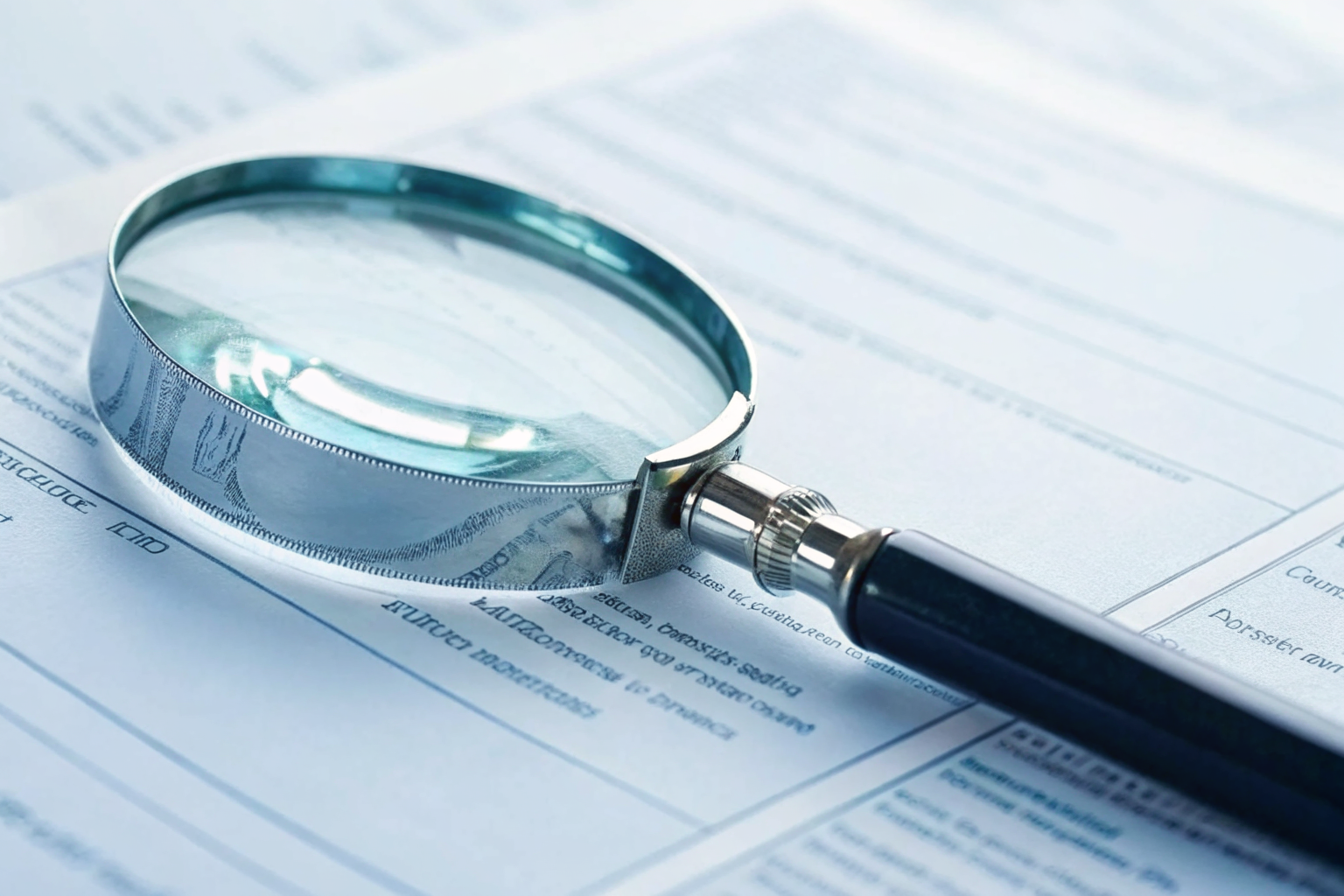 Magnifying glass over policy document, highlighting UM/UIM coverage details.