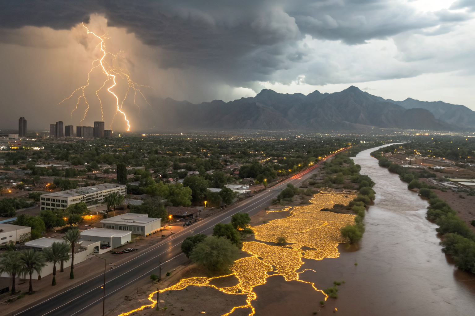 Phoenix with a detailed flood risk map, highlighting Zone AE and Zone X.