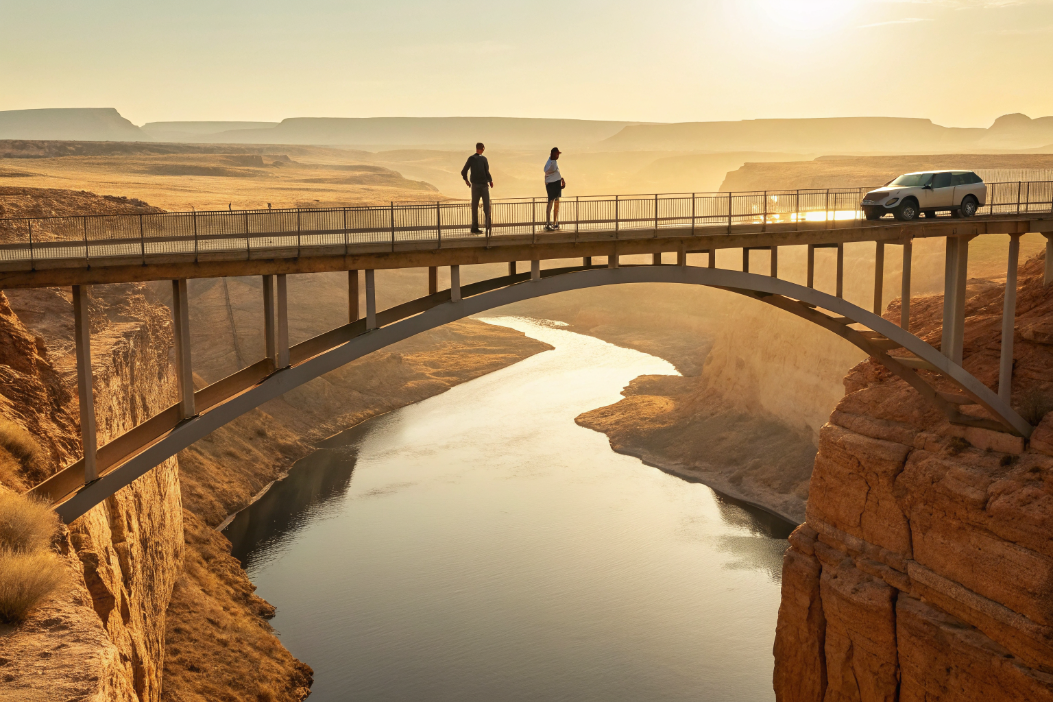 Bridge with 'insurance coverage' gap over a desert river, showing HNOA coverage.