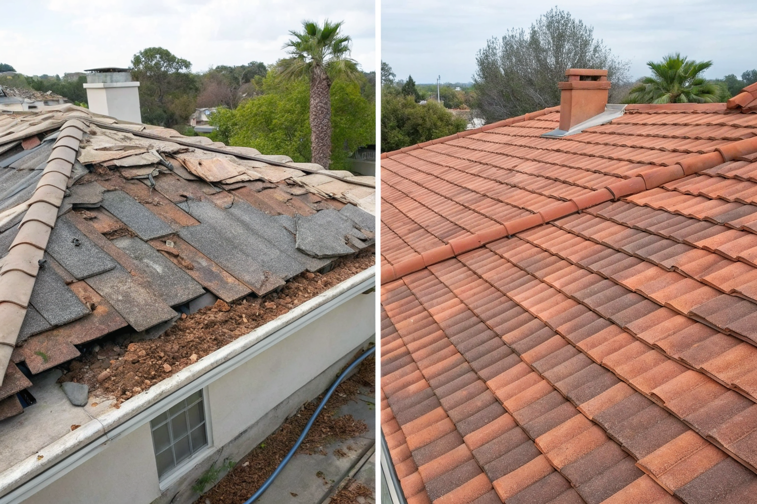 Insurance claim process for tile roof: depreciated vs replacement value.