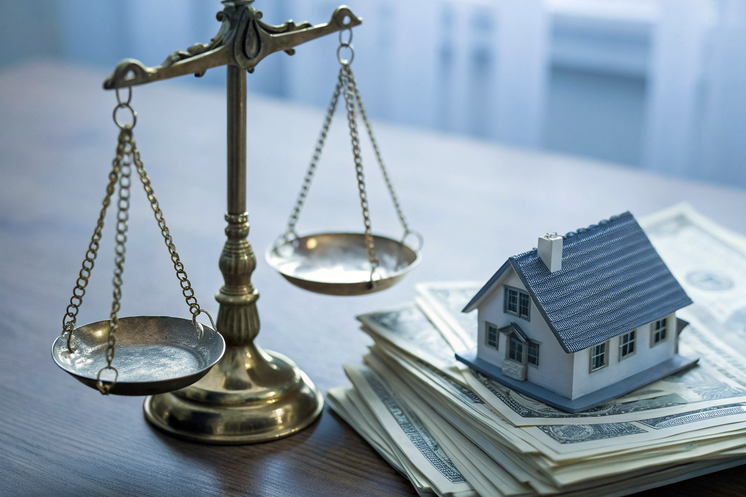 Scales tipped towards insurance documents, symbolizing lender-focused coverage imbalance.