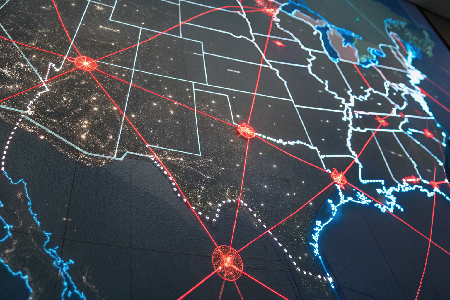 Network graph of NFIP policies interconnected with FEMA and coverage limits.