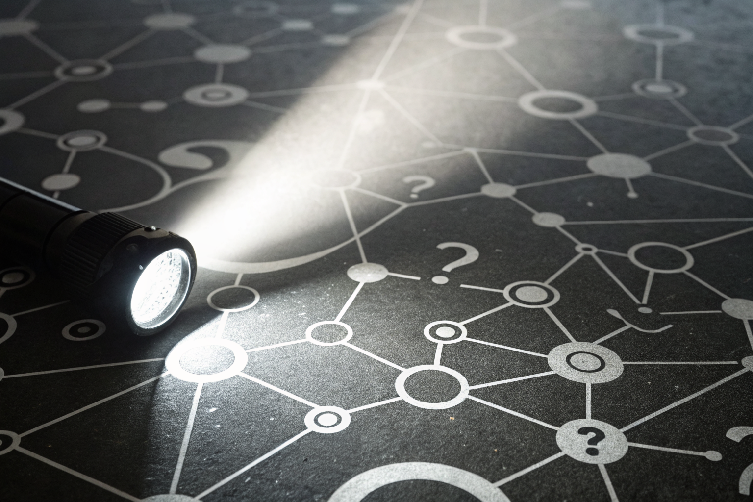 Spotlight revealing hidden insurance policy details like coverage limits.
