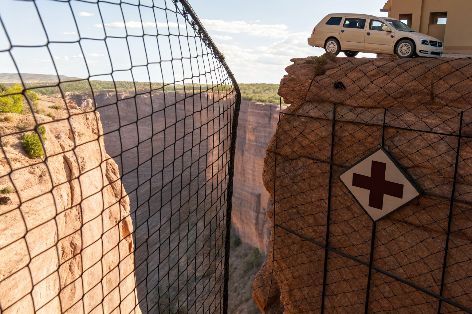 Financial cliff with insurance gaps, highlighting crash costs and coverage.