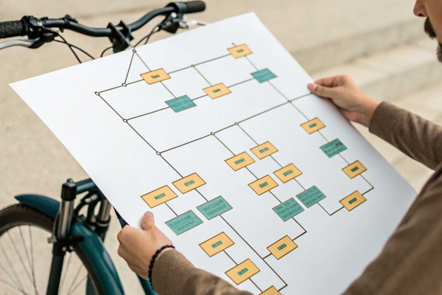 Decision tree illustrating e-bike theft claim process with coverage outcomes.