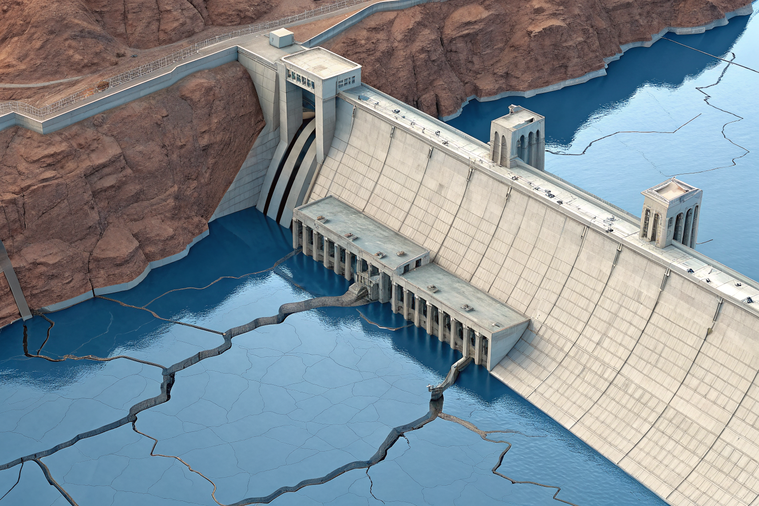 Isometric illustration of a dam against a flood, representing Arizona HO-3 insurance policies.