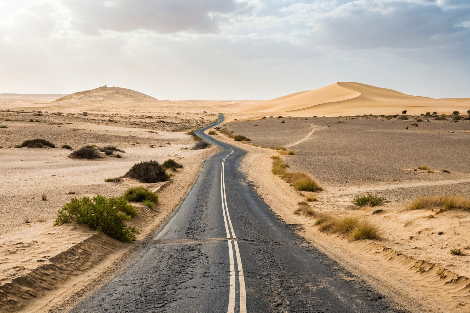 Forked road in desert, representing crossroads of standard market vs surplus lines.