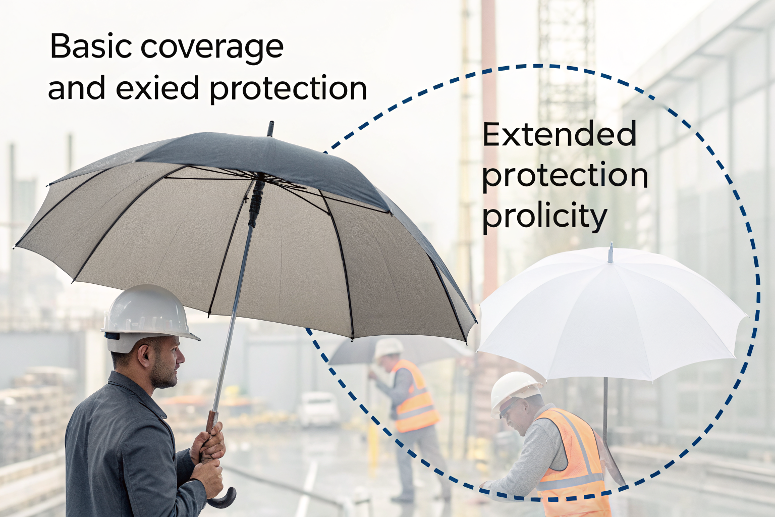 Diagram comparing basic and extended pool insurance coverage with liability extension.